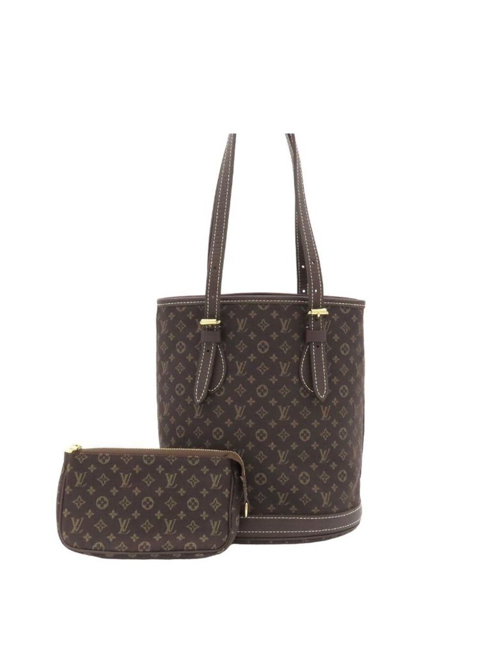 Louis Vuitton Bucket PM Shape Tote Ebene Monogram Mini